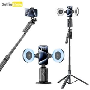 Intelligentes Tracking-Telefonstativ, 360° Tracking ohne App, Gestensteuerung. 62 Zoll Stativ aus Legierung für Selfie mit kabellosem Bluetooth-Fernauslöser. Fotografie Zubehör, Selfie-Stick